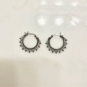 Boho Hoop Earrings, 925 Sterling Silver